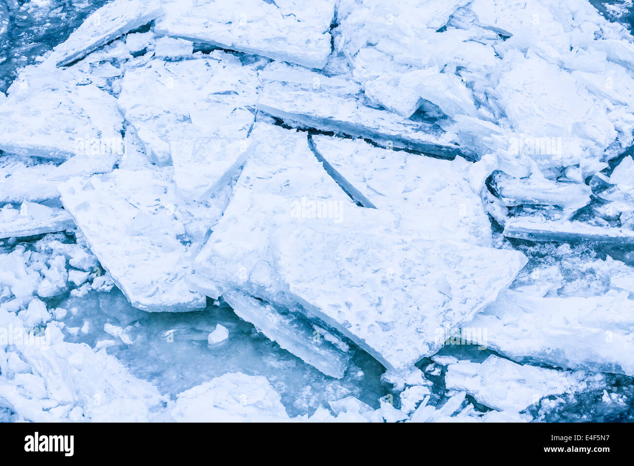 Rotto e ghiaccio fondente, Quebec, Canada. Foto Stock