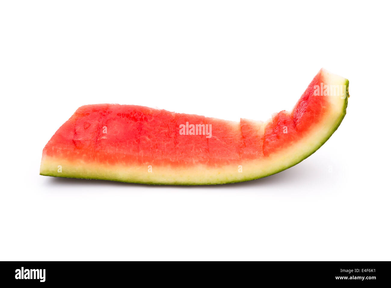 Finito il melone di acqua su sfondo bianco Foto Stock