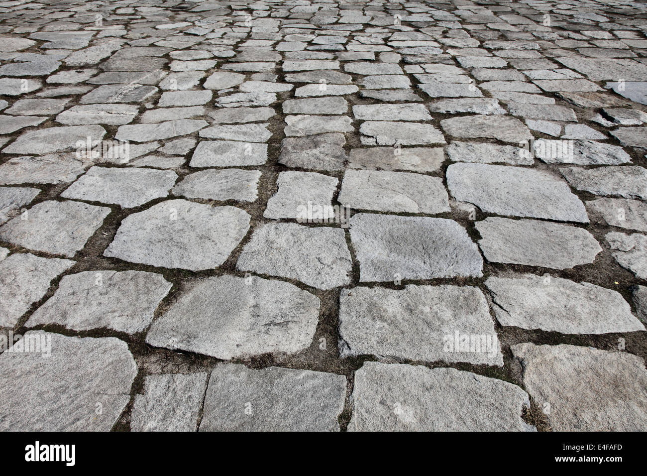 Si tratta di una foto del pavimento realizzato con il vecchio plat pietre grigie. Si tratta di un antico tempio Cinese a Seul in Corea del Sud Foto Stock