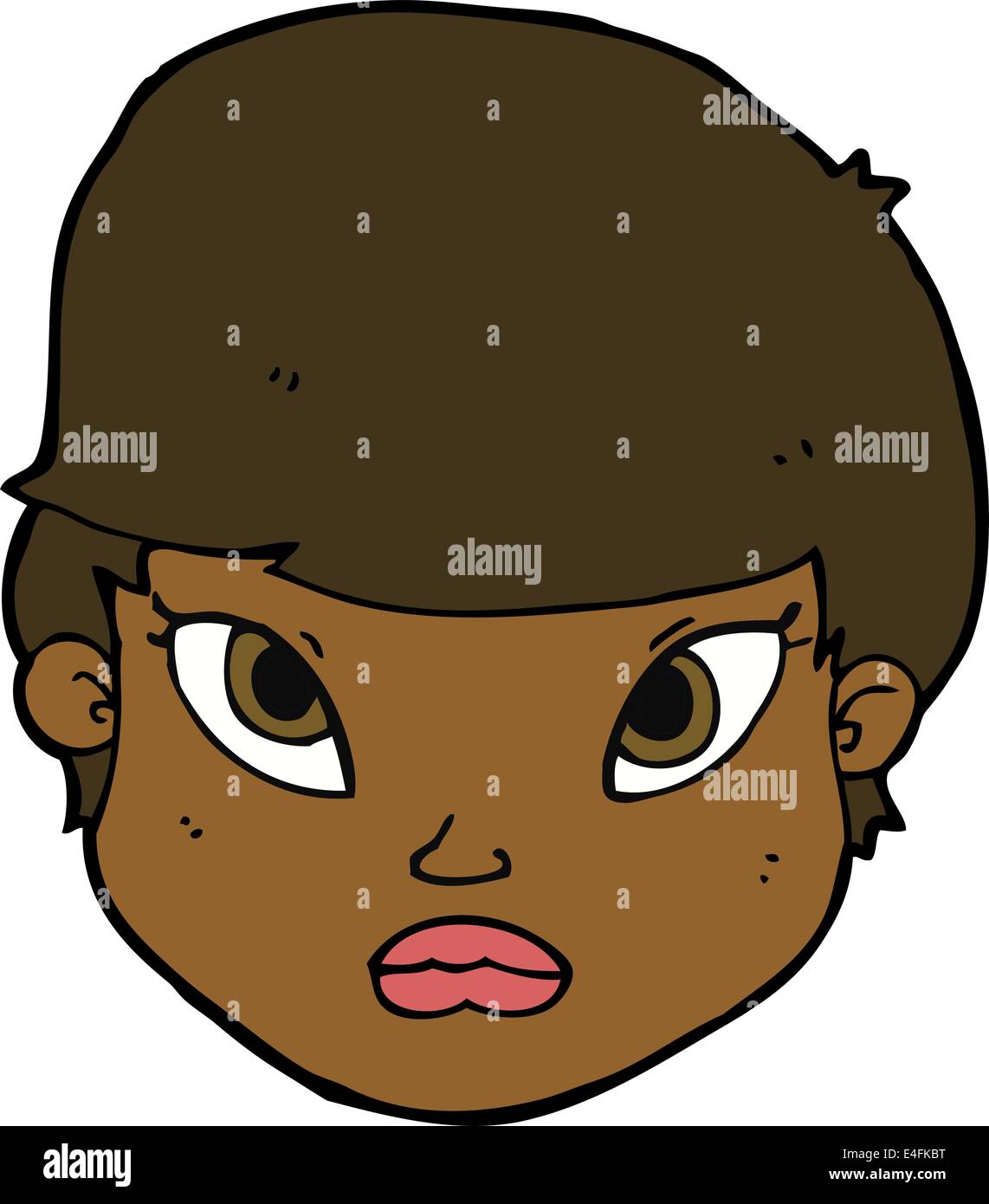 Cartoon faccia gravi Illustrazione Vettoriale