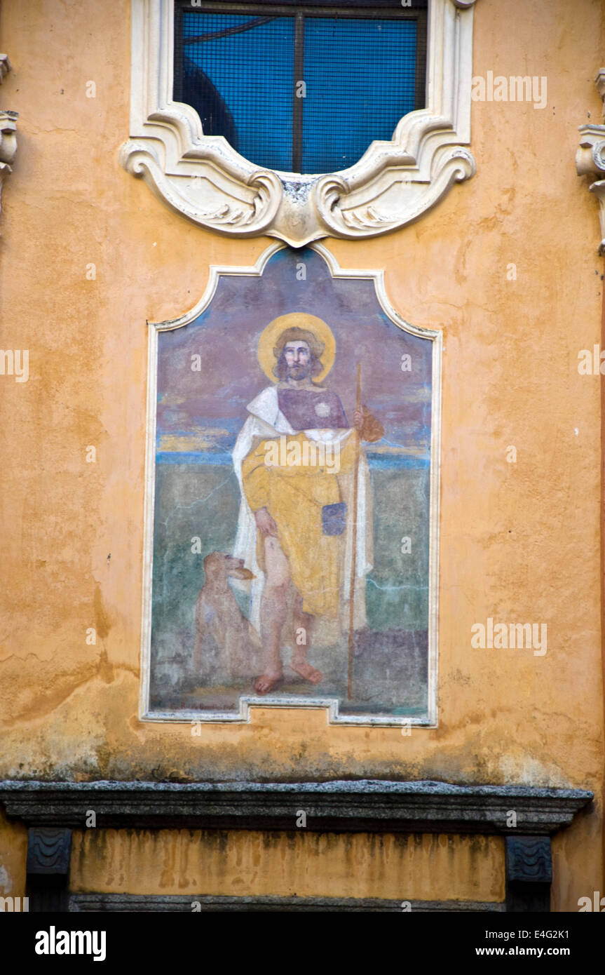 Architettura del lago d'Orta murale cristiana Foto Stock