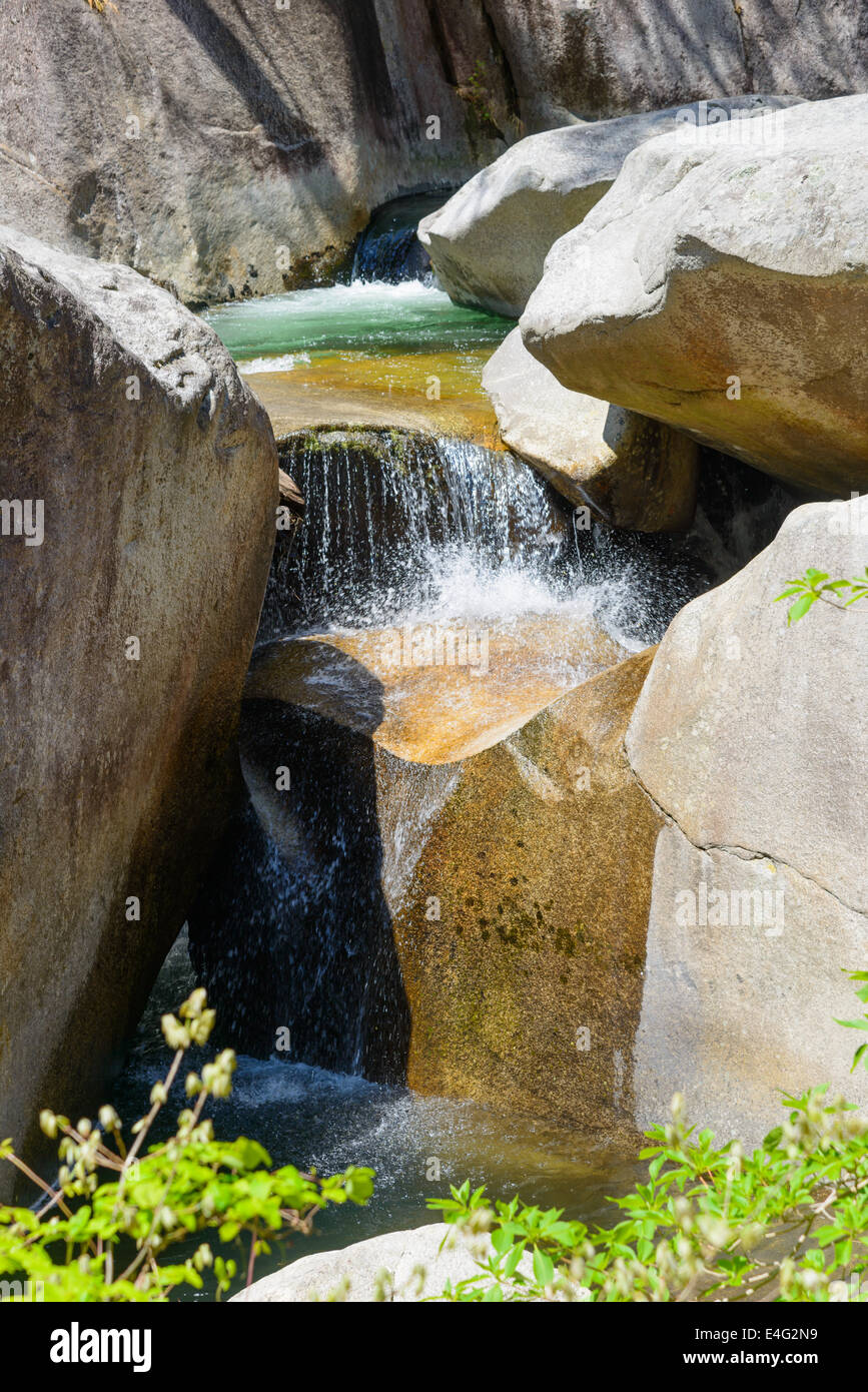 Shosenkyo Gorge nel fresco verde in Kofu, Yamanashi, Giappone Foto Stock