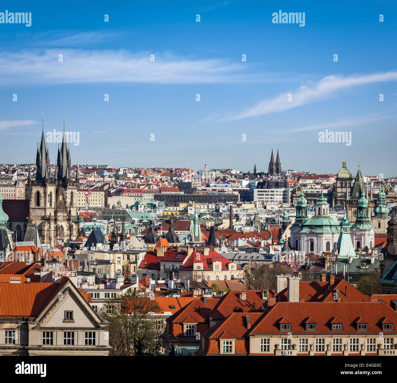 Vista aerea di Praga, Repubblica Ceca Foto Stock