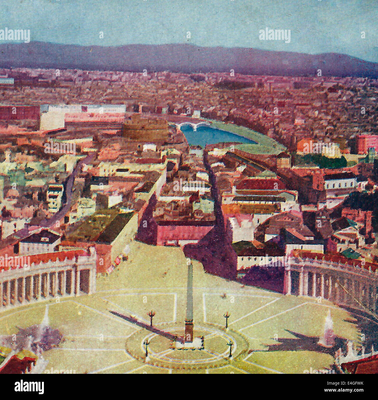 Scena dalla cupola di San Pietro Roma Italia, circa 1900 Foto Stock