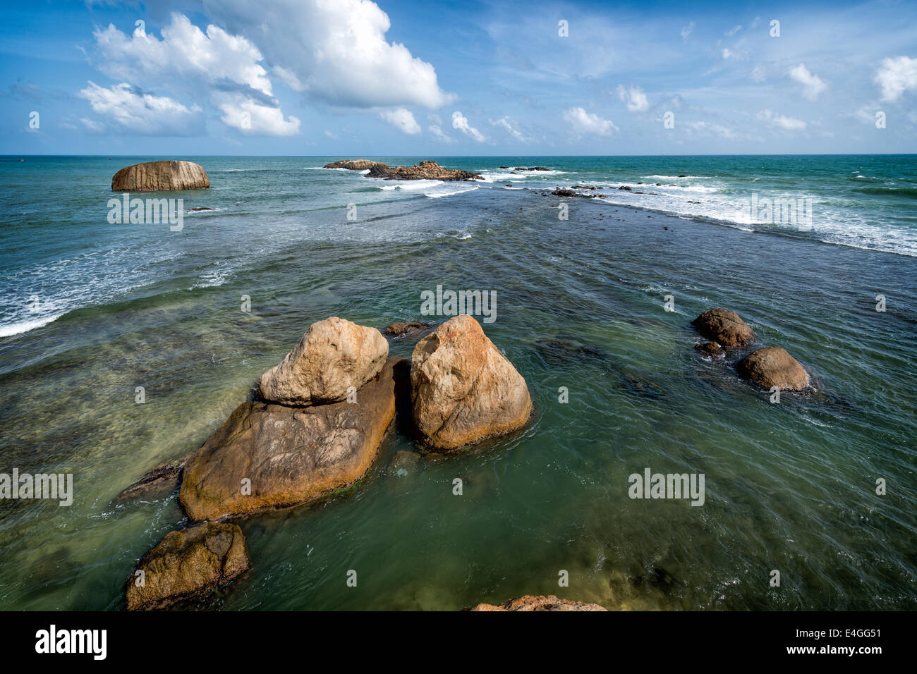 Vista sull'Oceano Indiano dal Forte di Galle, Sri Lanka Foto Stock