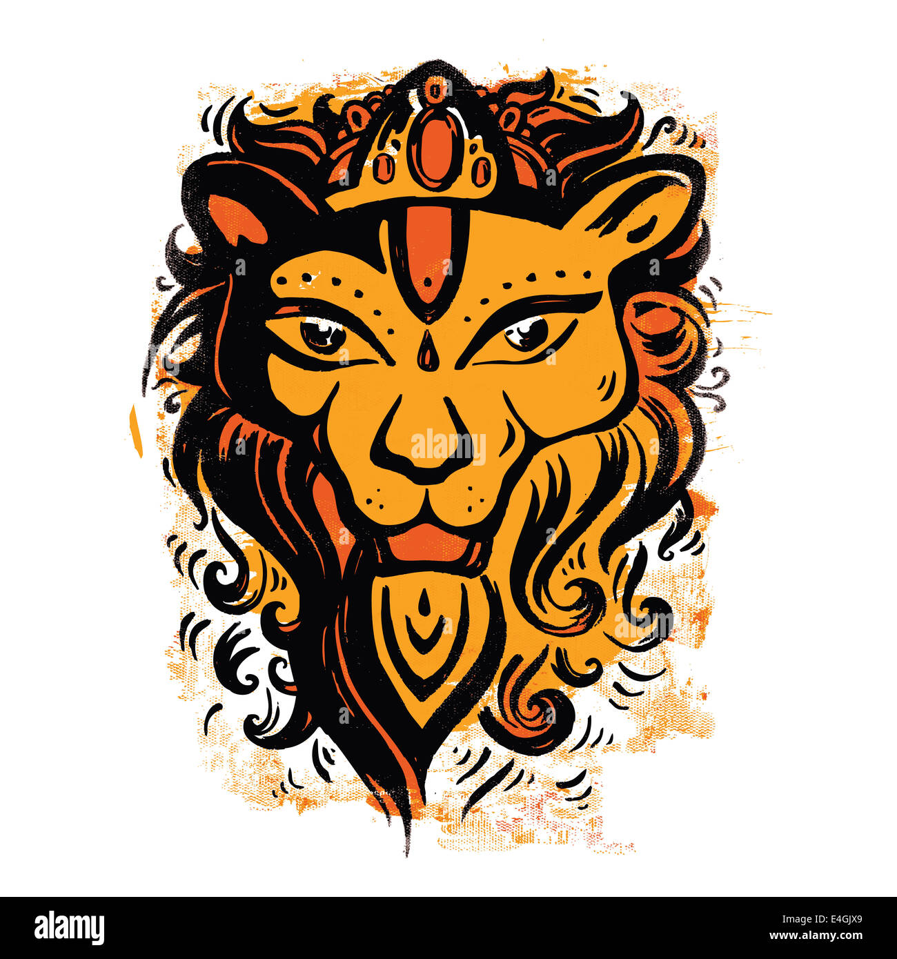 Testa di leone. Modello etnico. Foto Stock