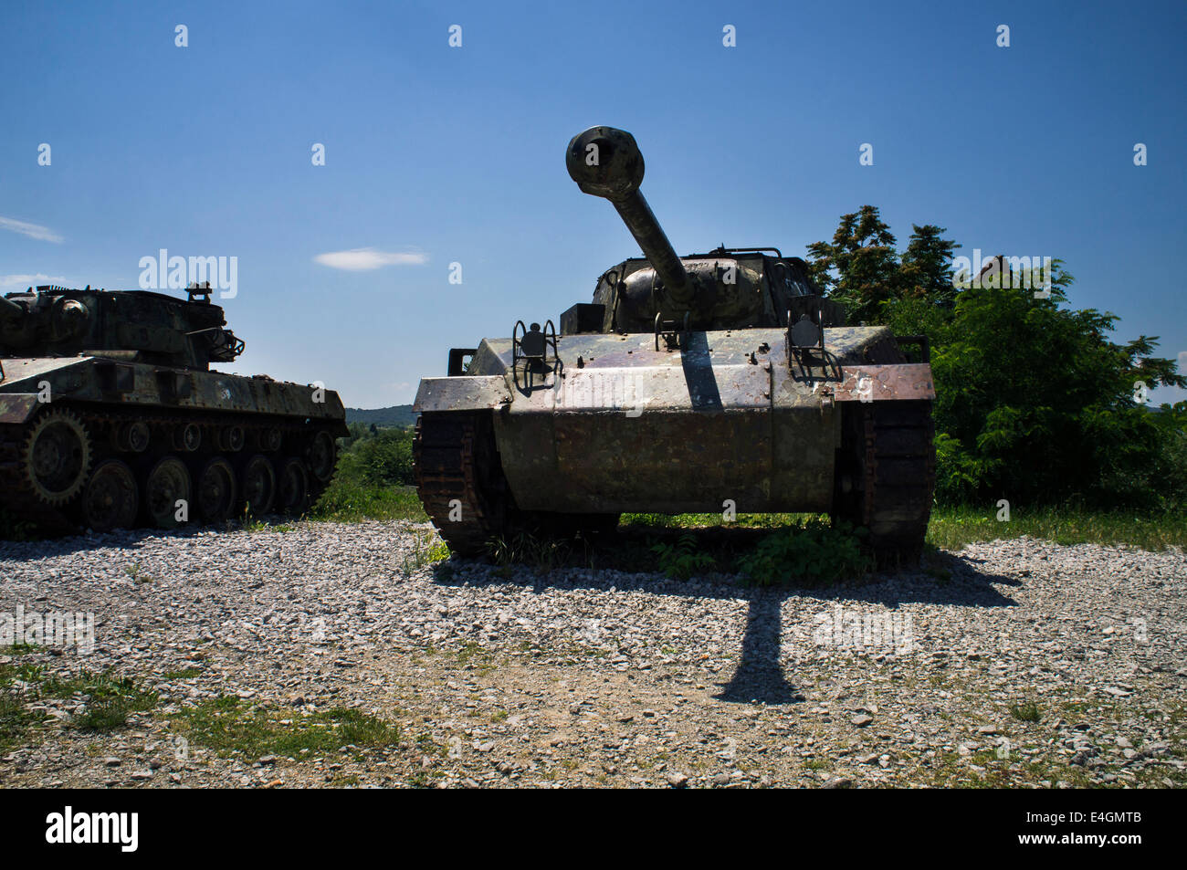 Museo della guerra croato di indipendenza, 1991 - 1995, (Patria guerra, Domovinski Rat), M18 Hellcat gun carrello a motore, Karlovac, Turanj, Croazia, 28 giugno 2014 (CTK foto/Libor Sojka) Foto Stock