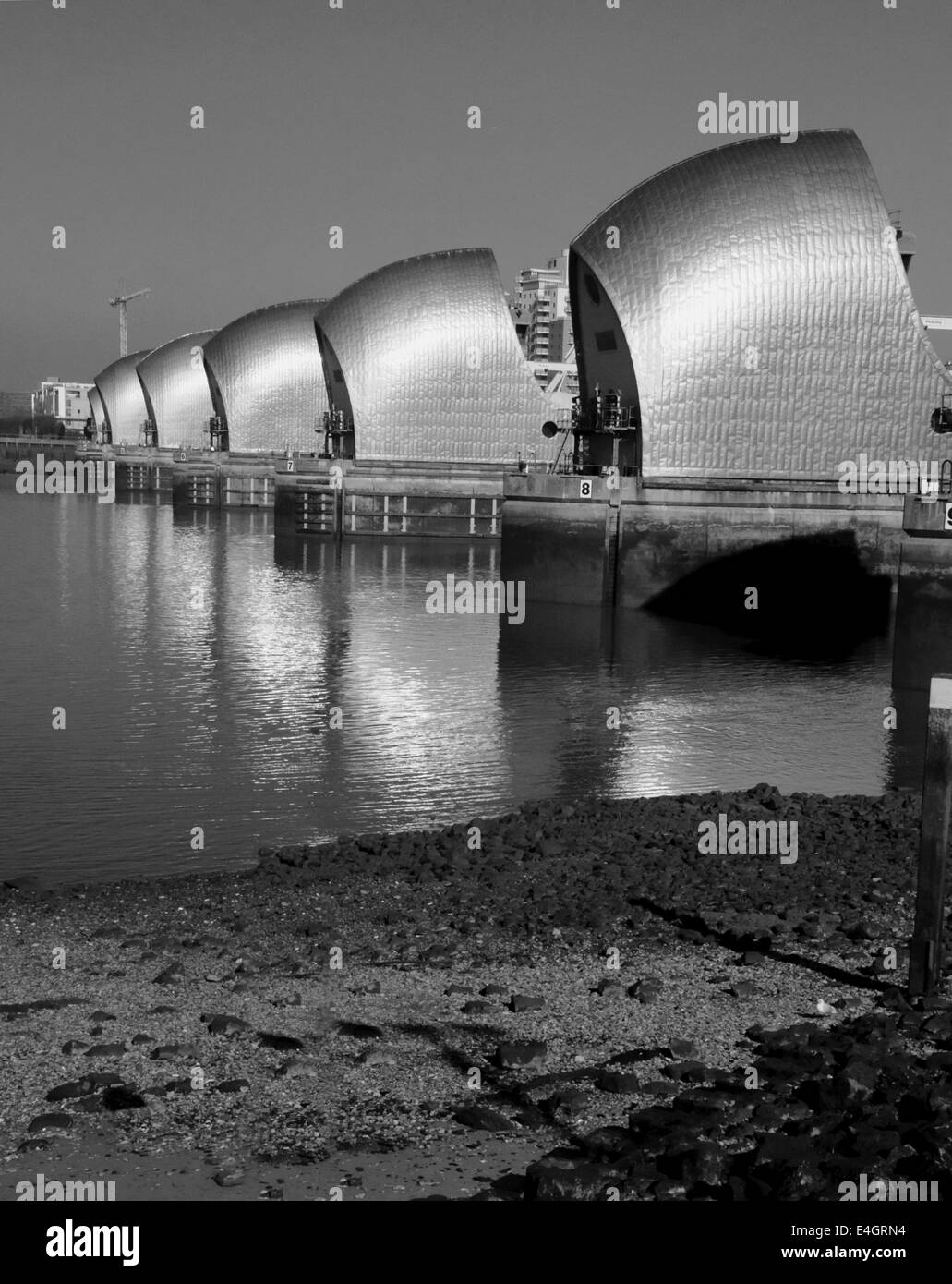 London Thames Barrier difese Foto Stock