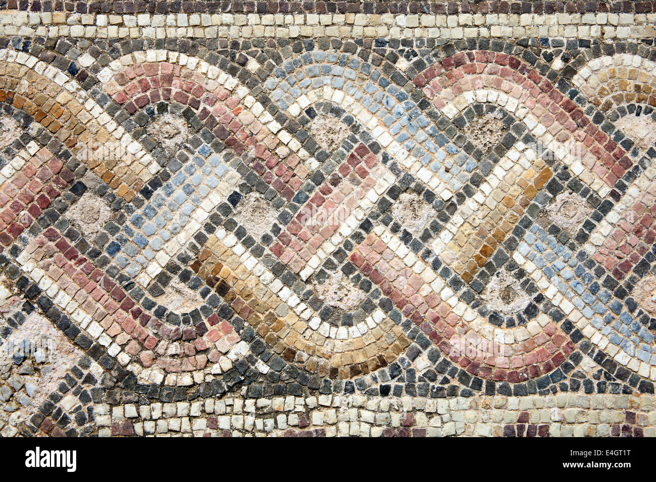 Abstract II secolo mosaico romano confine Foto Stock