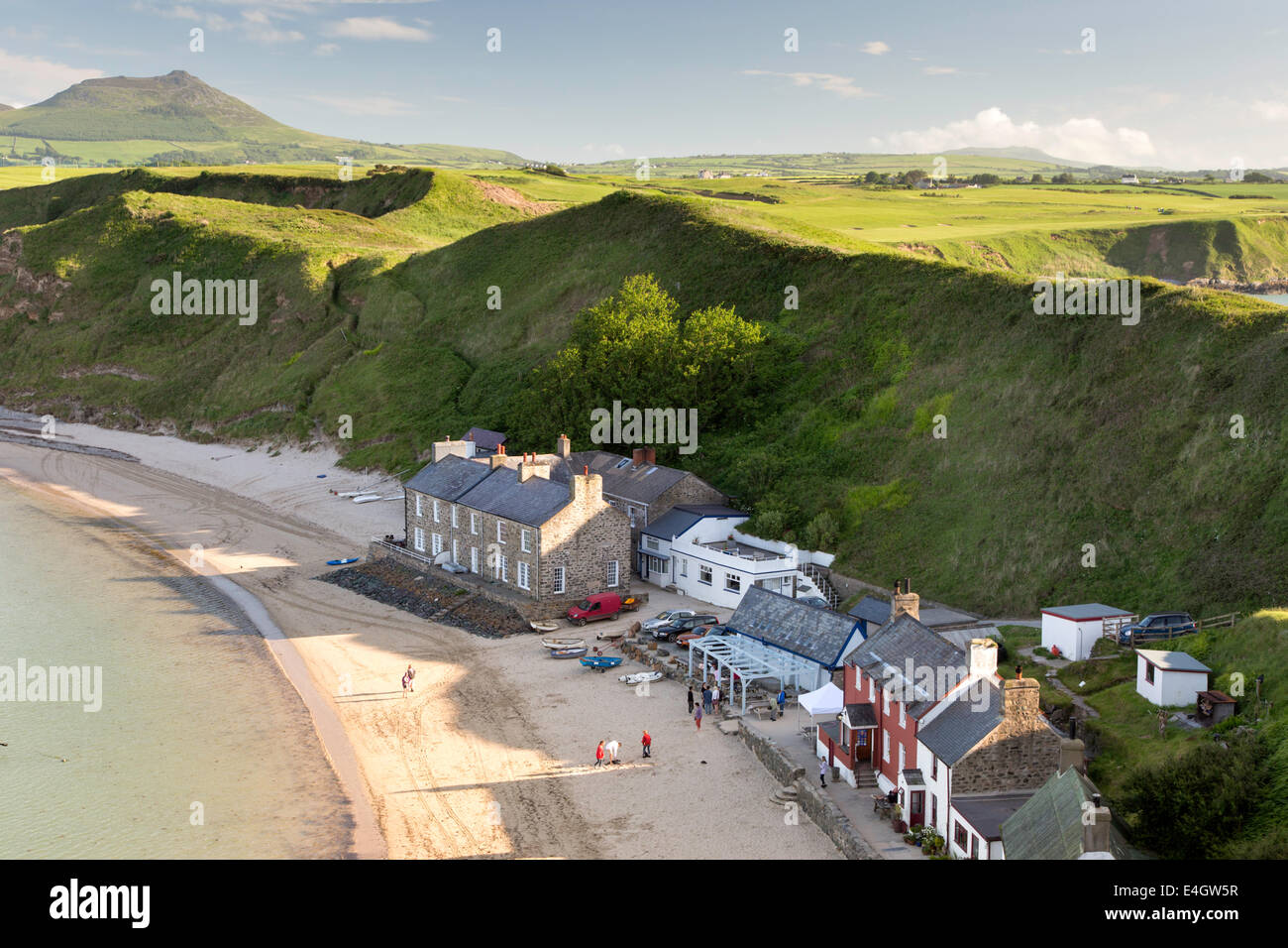 Luce della Sera su Porthdinllaen sulla penisola di Llyn, Caernarfonshire, Wales, Regno Unito Foto Stock