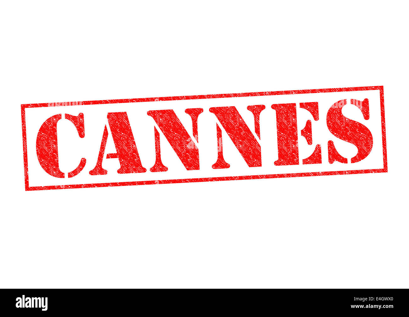 CANNES timbro di gomma su uno sfondo bianco. Foto Stock