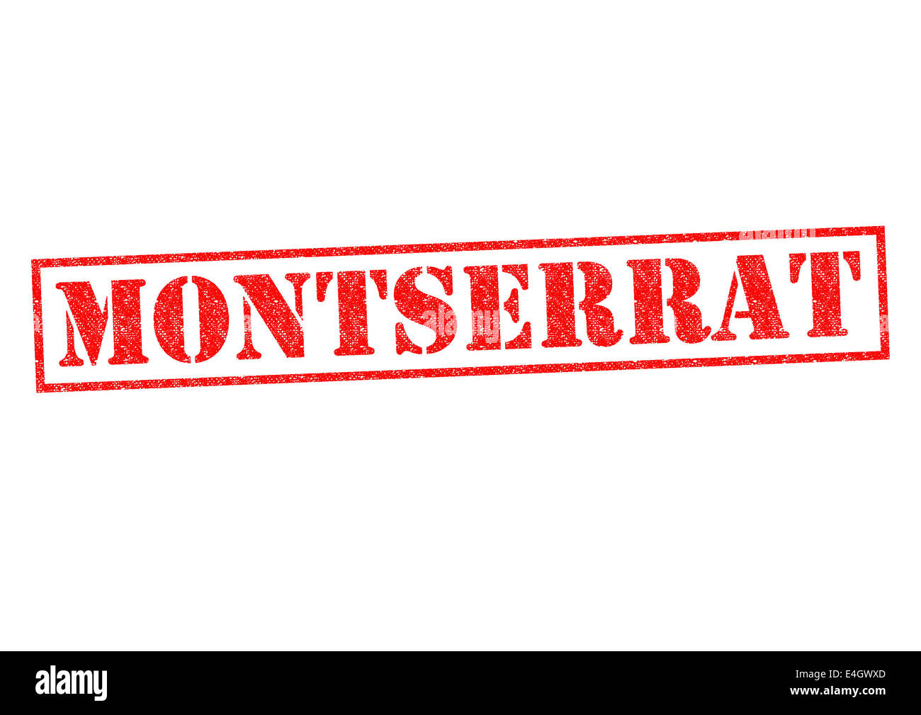 MONTSERRAT timbro di gomma su uno sfondo bianco. Foto Stock