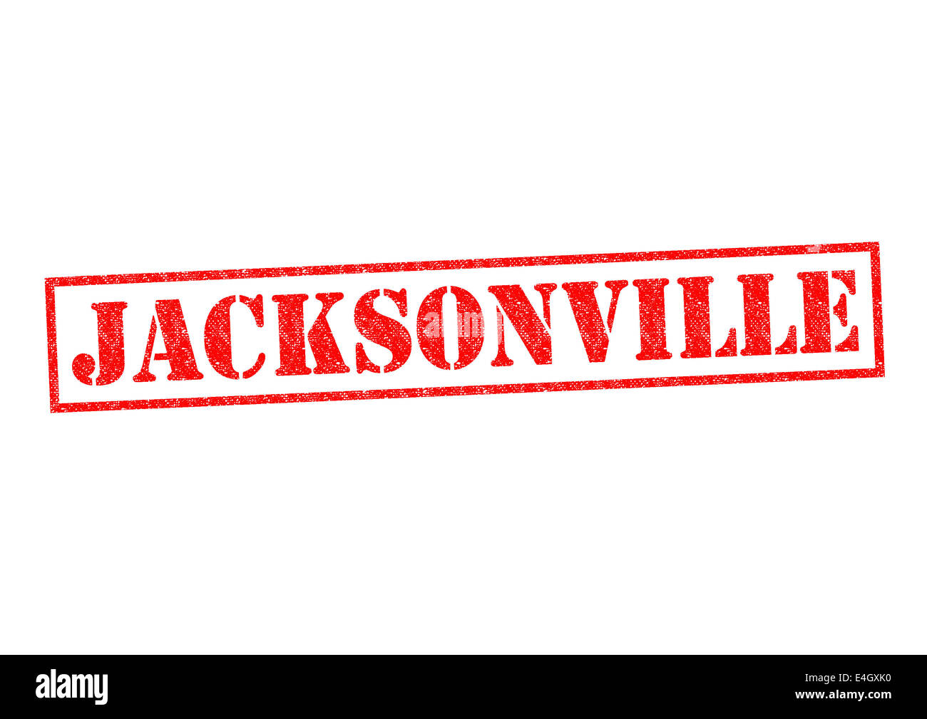 Il Jacksonville timbro di gomma su uno sfondo bianco. Foto Stock