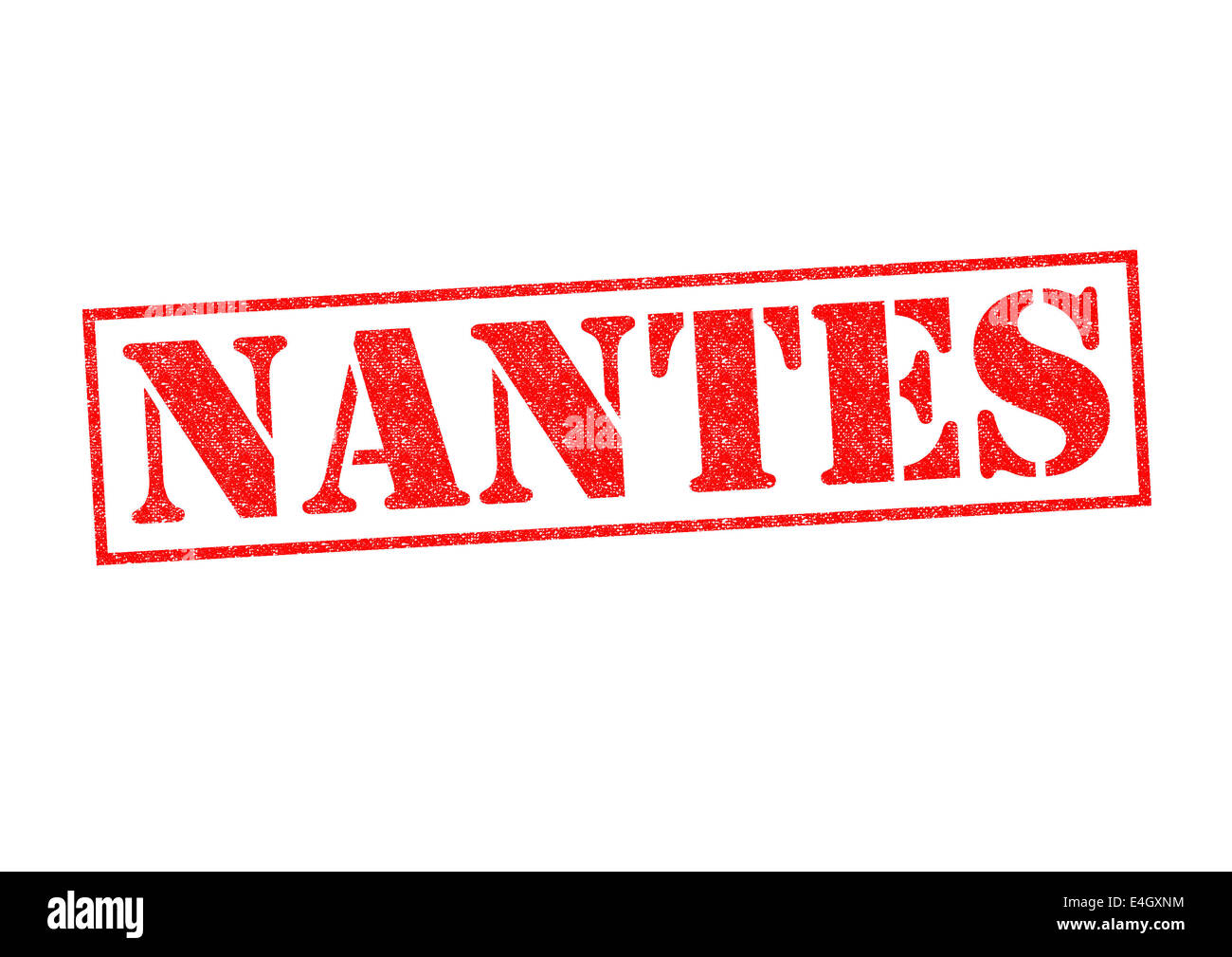 NANTES timbro di gomma su uno sfondo bianco. Foto Stock