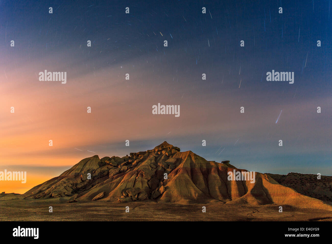 Bardenas Reales di sunrise Foto Stock