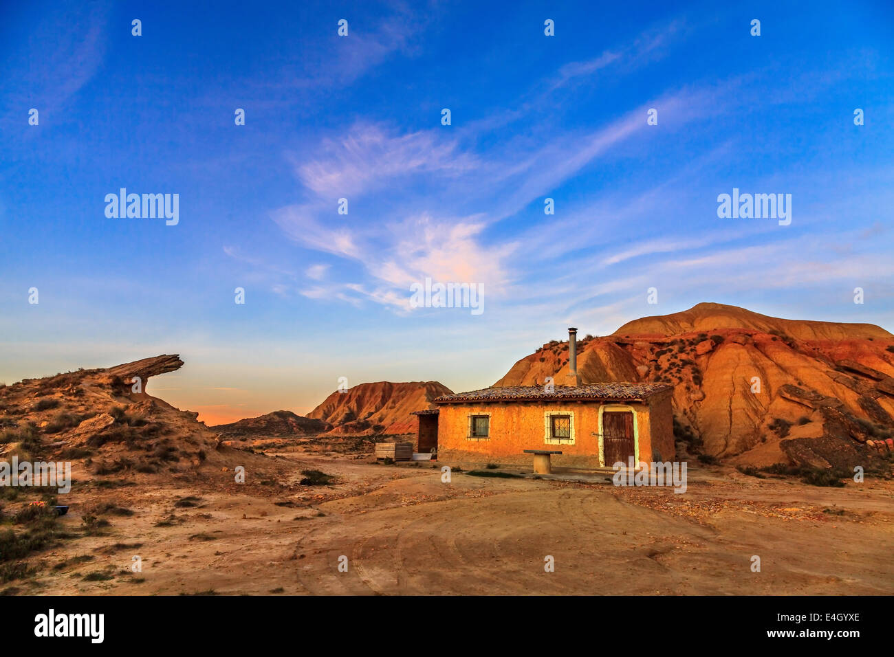 Una piccola casa al Parco Nazionale di Bardenas Reales Foto Stock