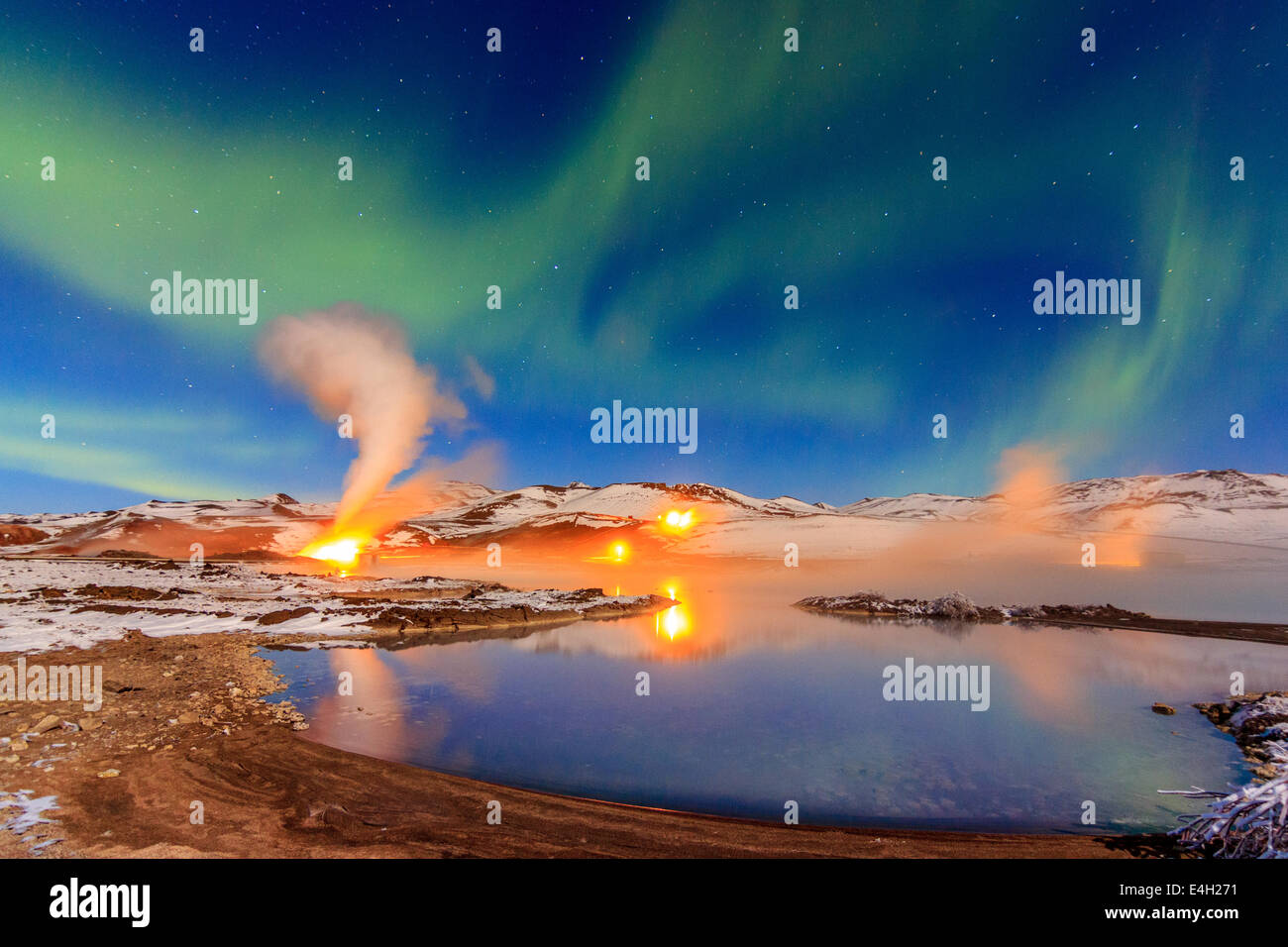 Namaskard Centrale Termoelettrica sul lago Bjarnarflag Foto Stock