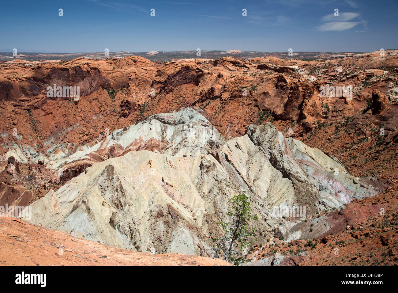 Moab Utah - sconvolgimento Dome nell'isola di Sky distretto del Parco Nazionale di Canyonlands. Foto Stock