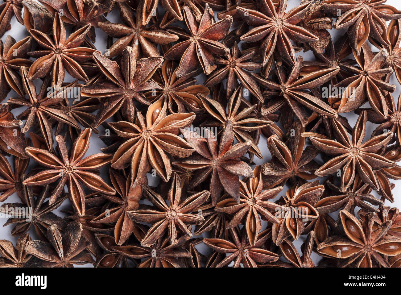 Anice stellato erbe Cinesi si posiziona come sfondo Foto Stock
