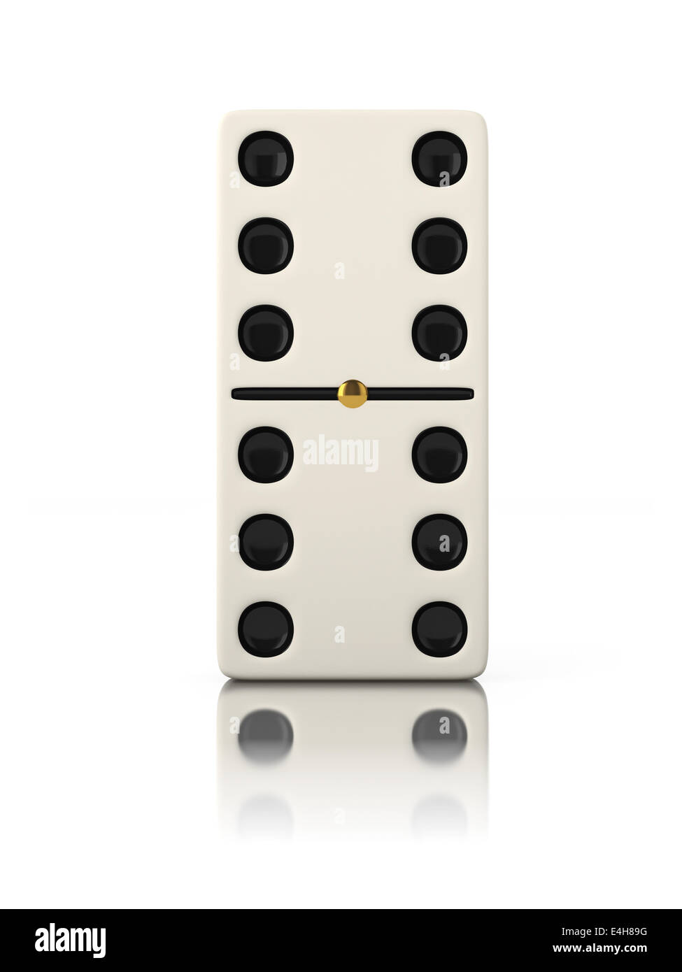 Gioco di Domino osso vicino isolata su bianco Foto Stock