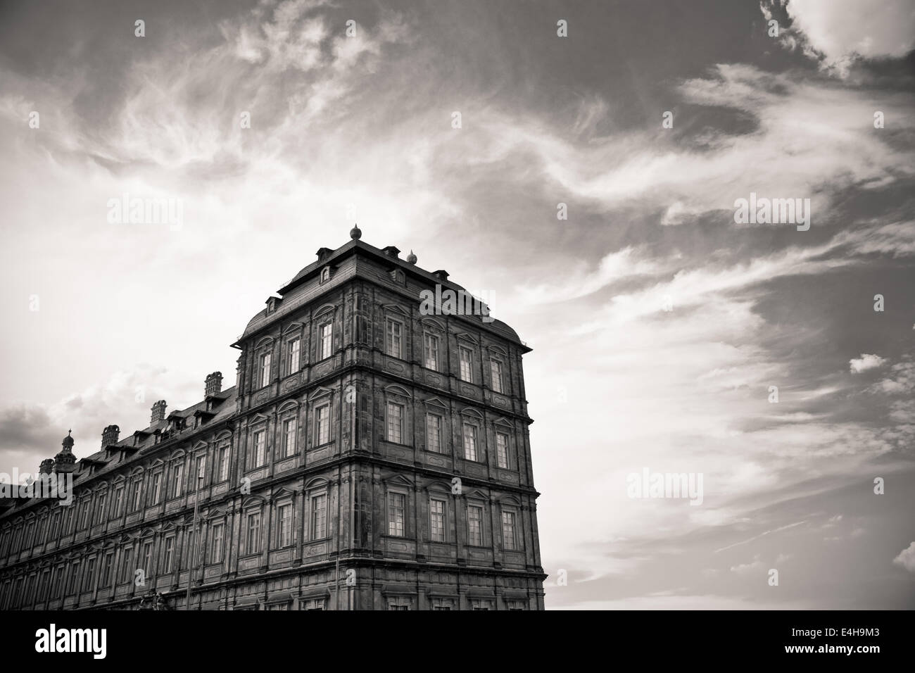 BW immagine della costruzione europea Foto Stock