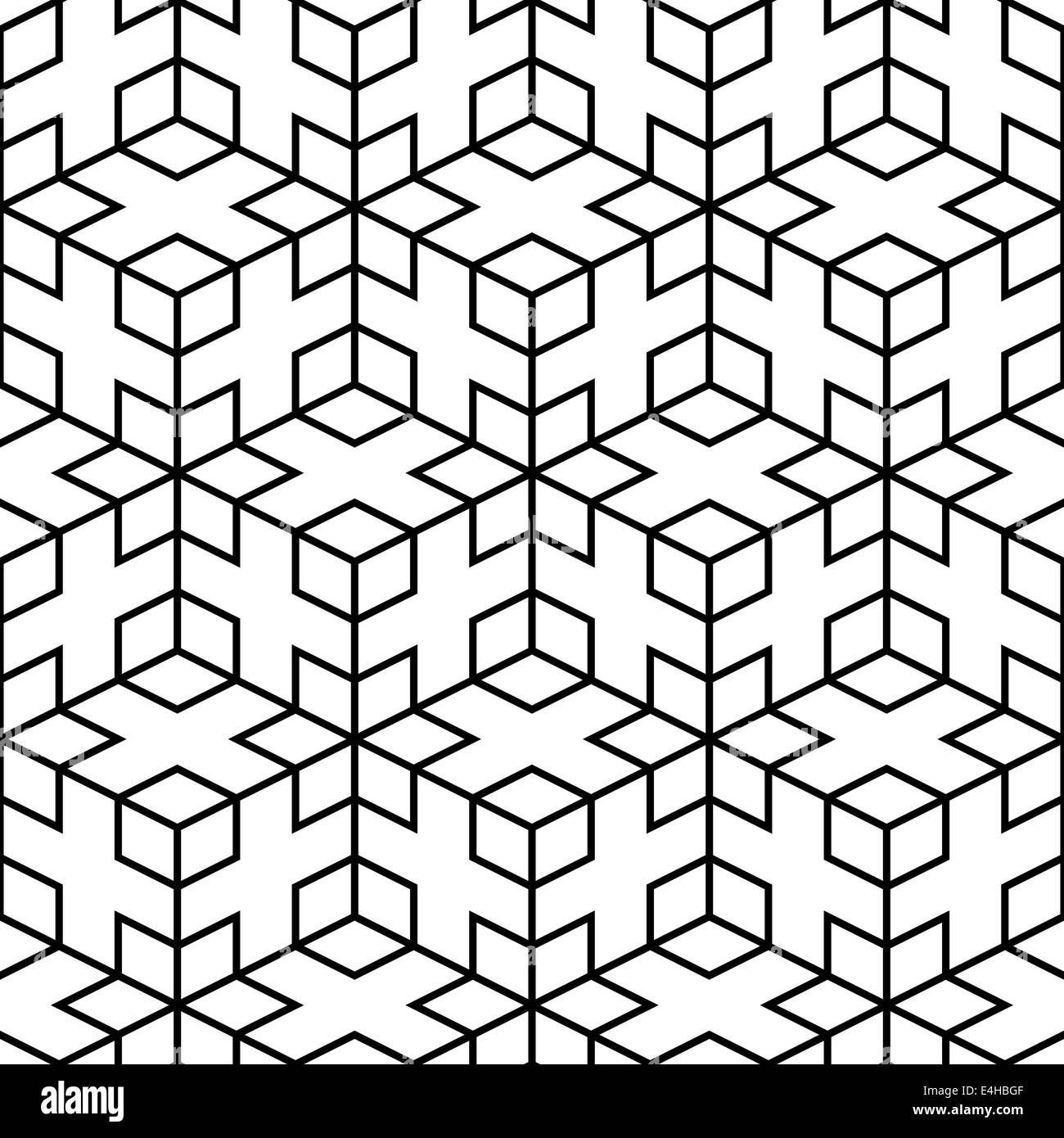 Configurazione astratta - seamless geometriche linee nero mesh Foto Stock