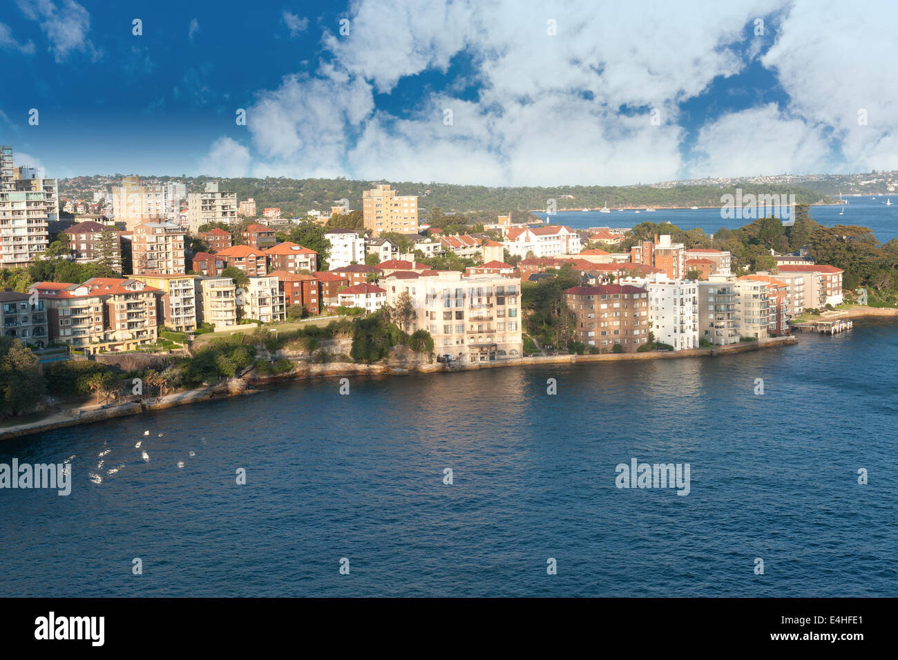 Sydney Harbour paesaggio,foto scattata dal Ponte del Porto di Sydney Foto Stock