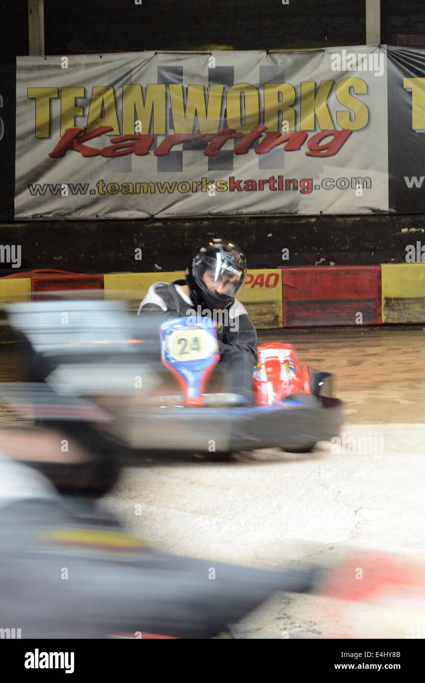 Teamworks Go karting Birmingham Foto Stock