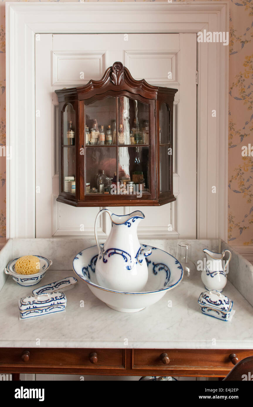 Un antica medicina mobile e stazione di lavaggio. Foto Stock