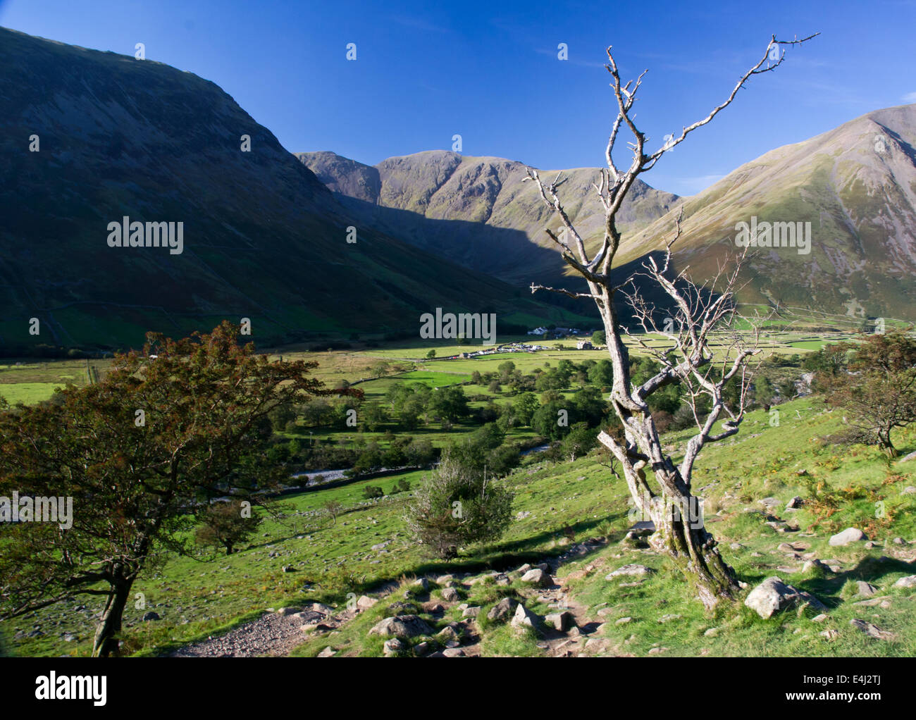 Scafell Pike via Lingmell Foto Stock