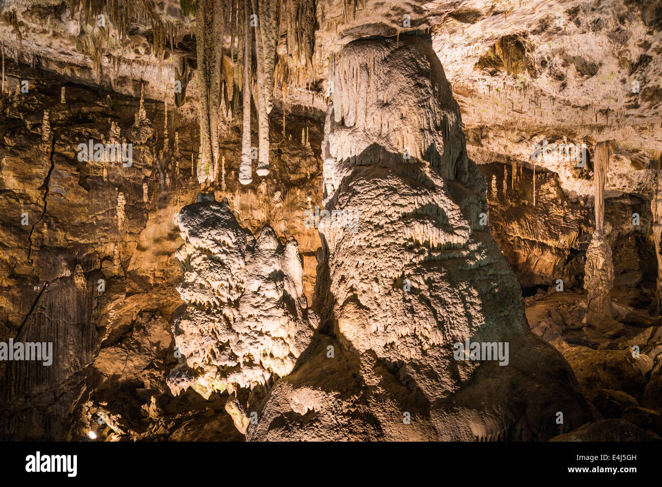 Dettagli entro una grotta Punkevni nel Carso Moravo, Repubblica Ceca Foto Stock