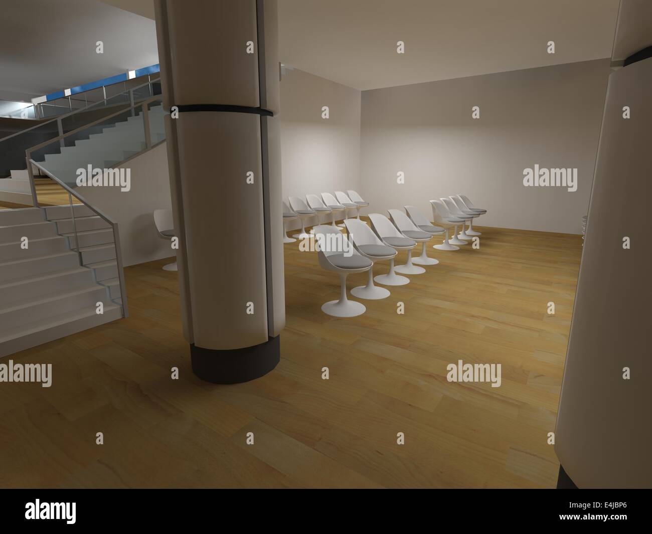 Ospedale in sala d'attesa, architettura concettuale, spazio pulito. Foto Stock