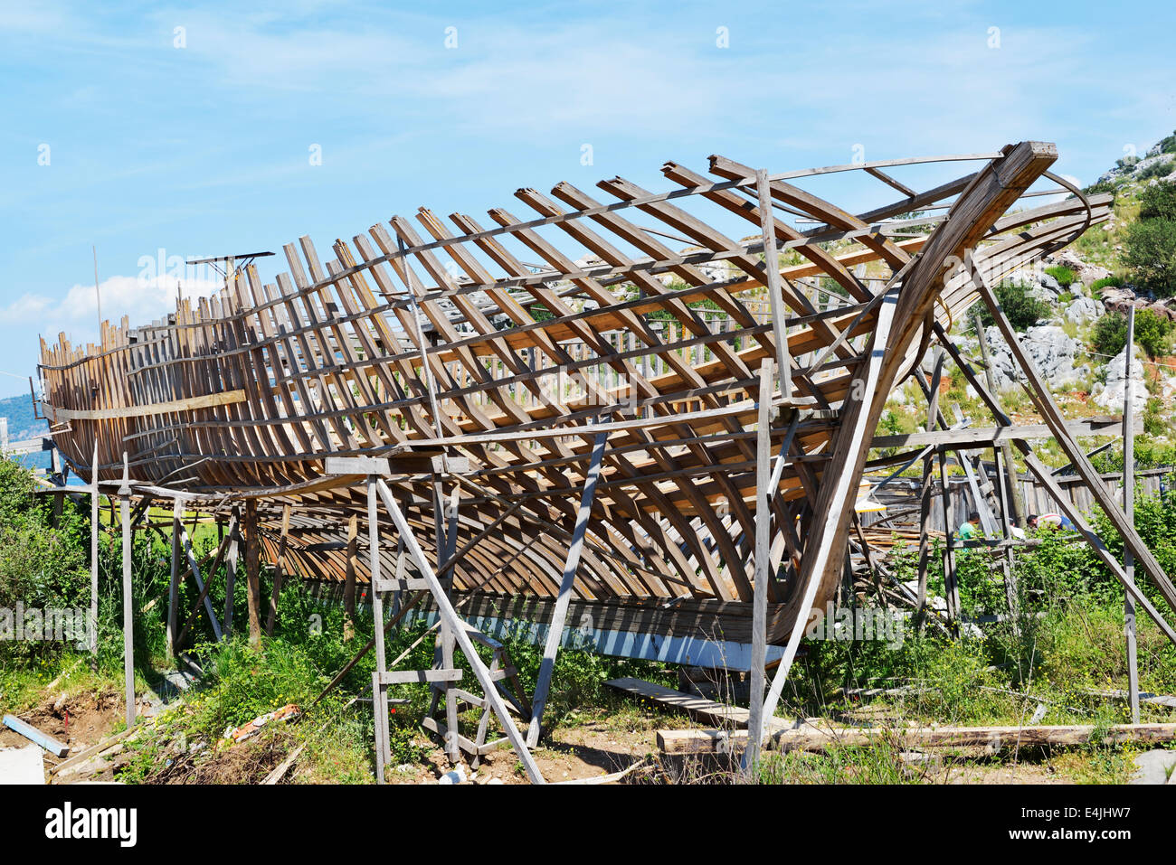 Boat building, Selimiye, Turchia 140404 60221 Foto Stock