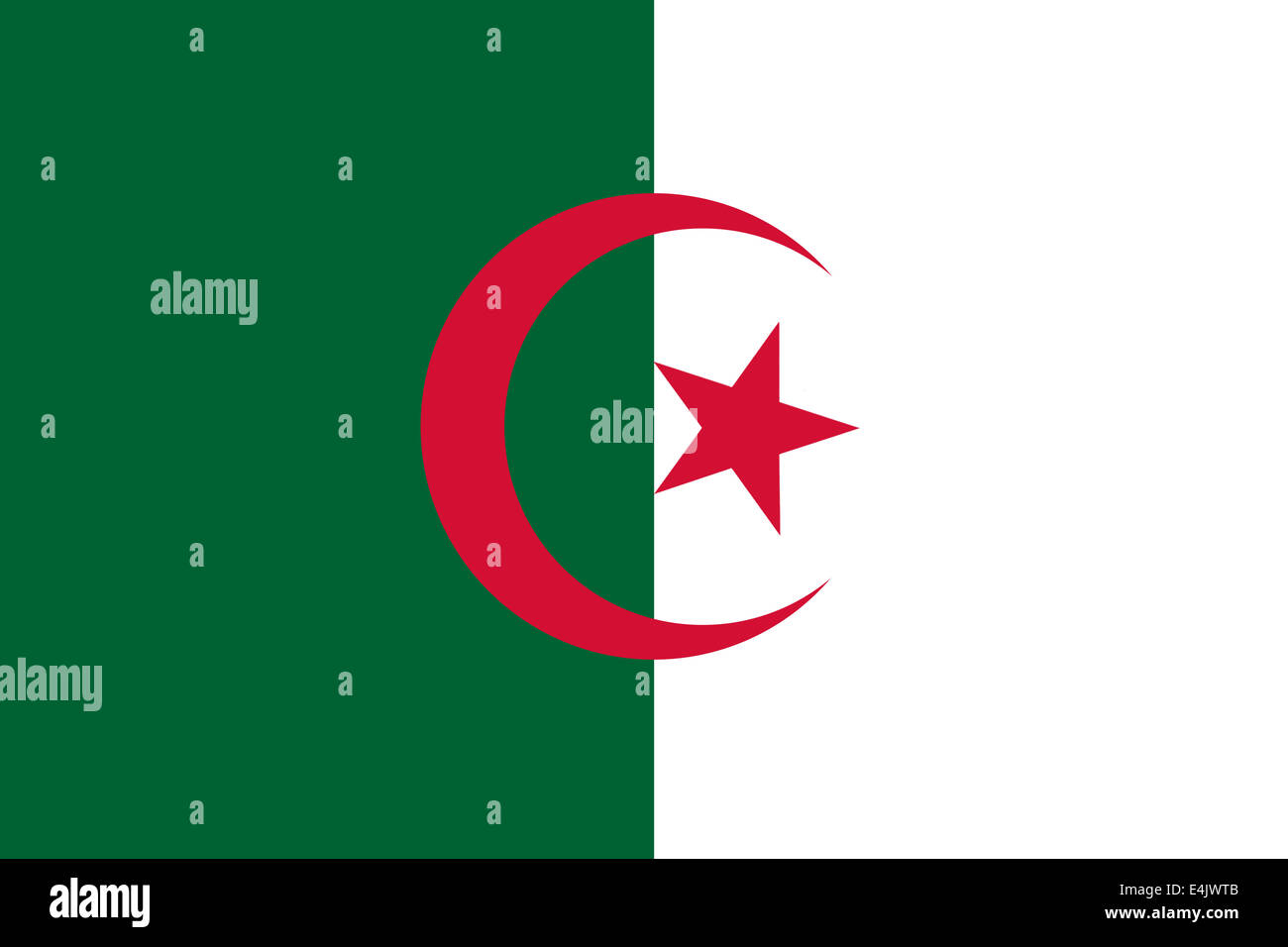 Bandiera nazionale della Repubblica democratica popolare di Algeria Foto Stock
