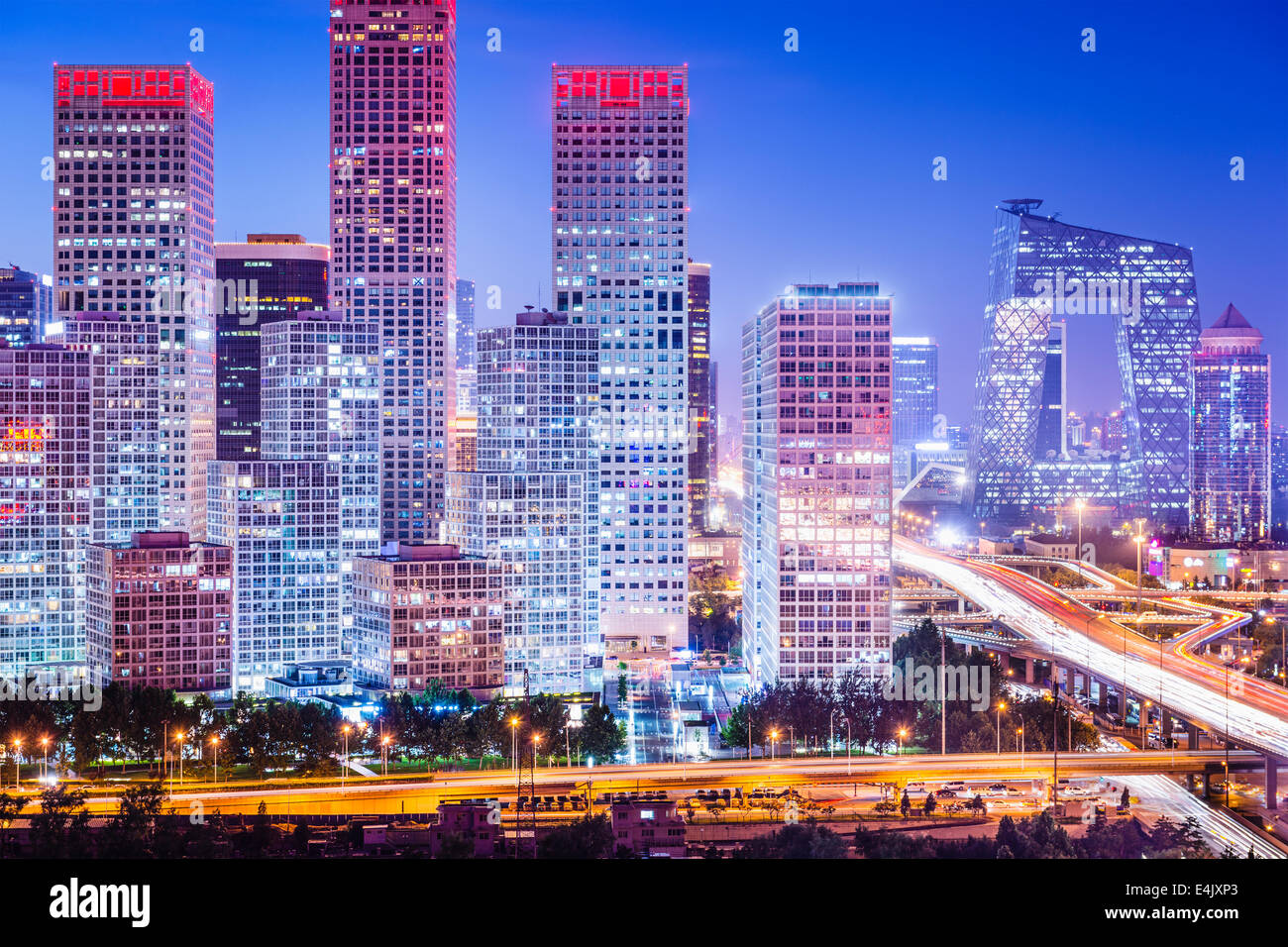 Pechino, Cina skyline al quartiere centrale degli affari. Foto Stock