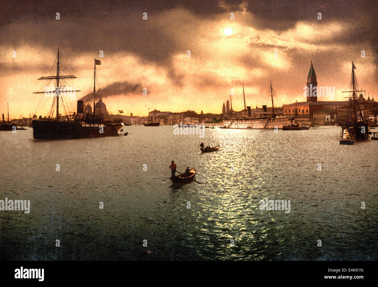 Riva Schiavoni, visto da S. Zaccane, Venezia, Italia, circa 1900 Foto Stock