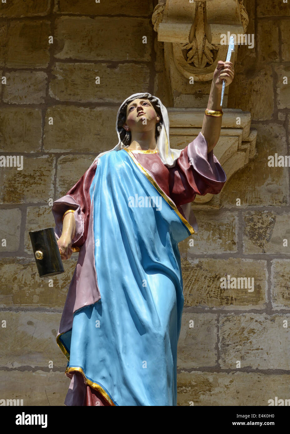 Statua di strada a La Valletta, Malta Foto Stock