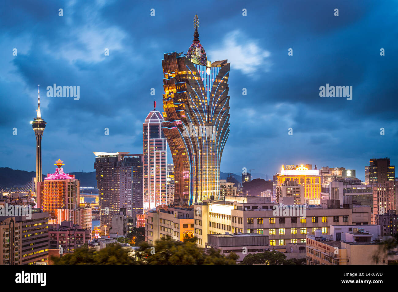 Macao Cina lo skyline della citta'. Foto Stock