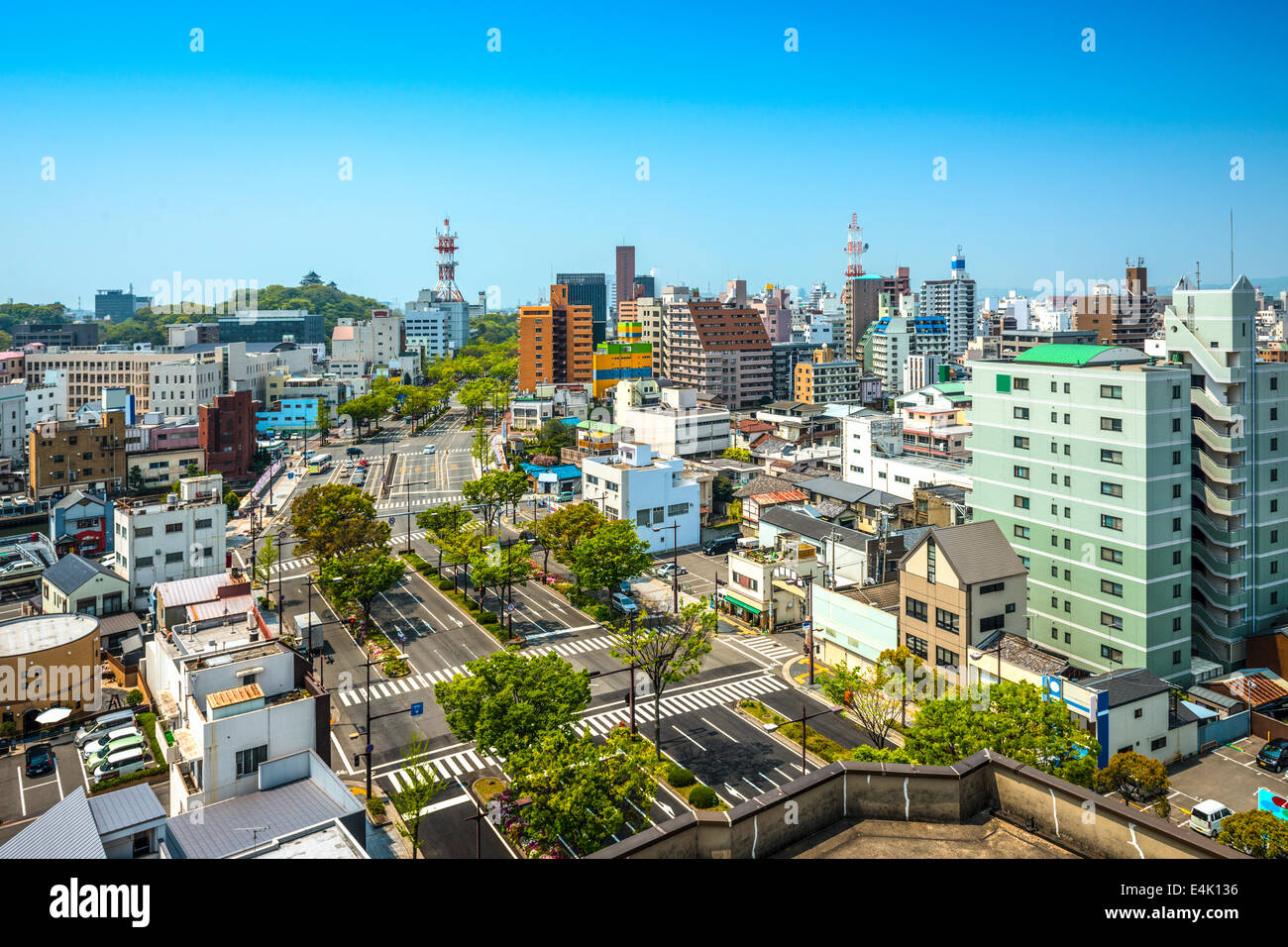 Wakayama city, Wakayama, Giappone cityscape. Foto Stock