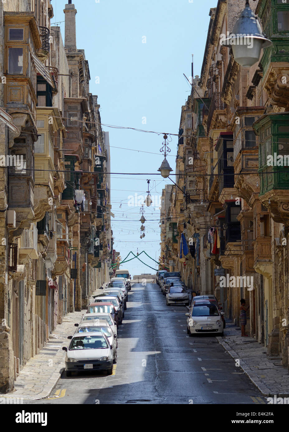 Street a La Valletta, Malta Foto Stock