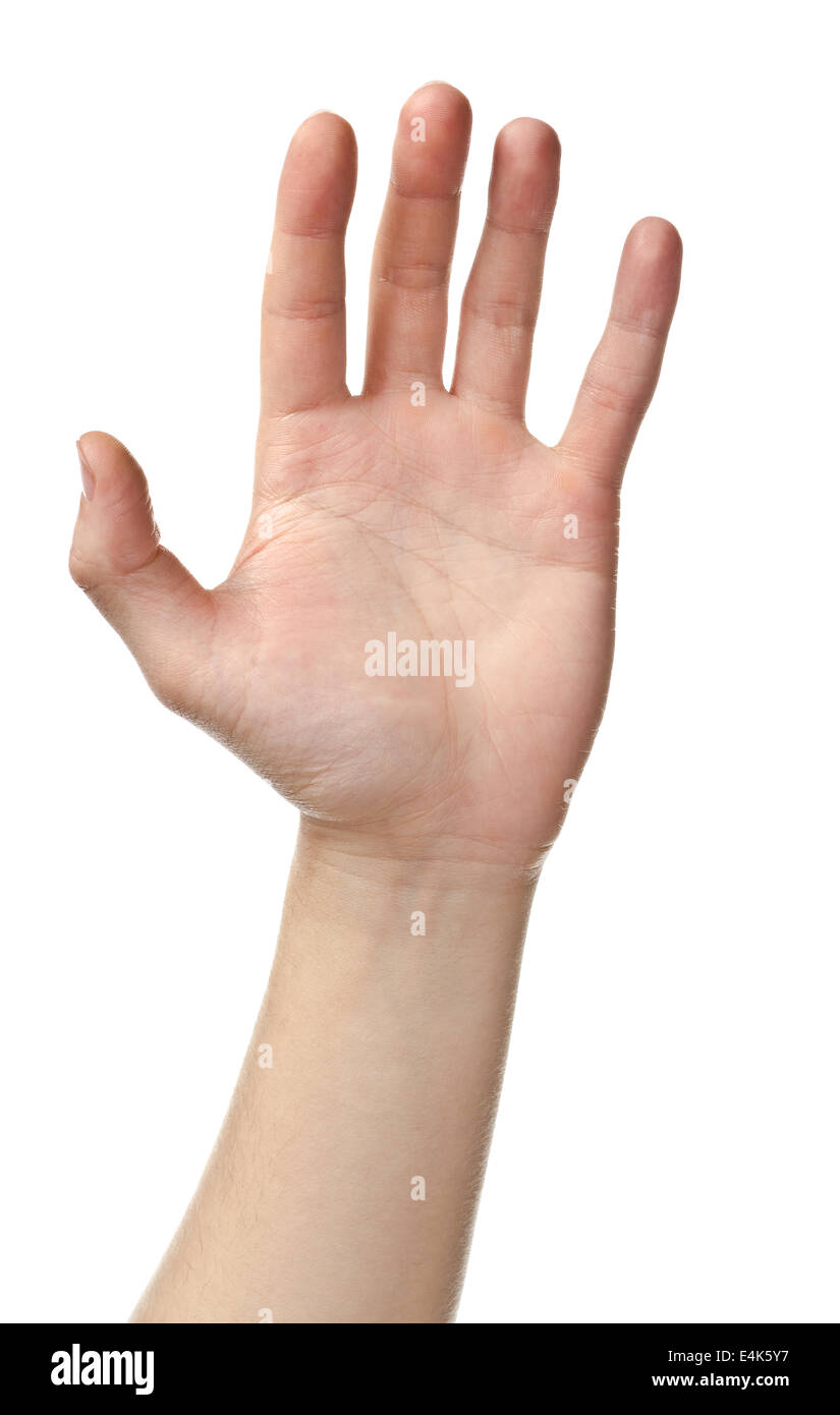 Segno della mano umana Foto Stock