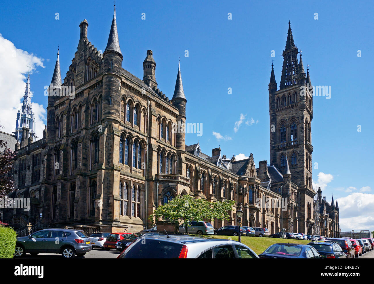 A sud dell'Università di Glasgow originale edificio principale a Glasgow west end Scozia Scotland Foto Stock