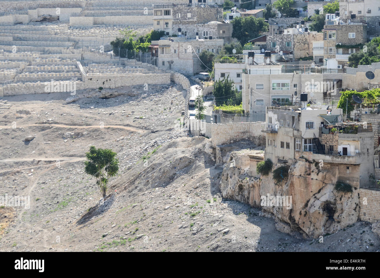 Monolito di Silwan, conosciuta anche come la tomba della figlia del faraone è un cuboide tomba scavata nella roccia si trova a Silwan, Gerusalemme[1] datin Foto Stock