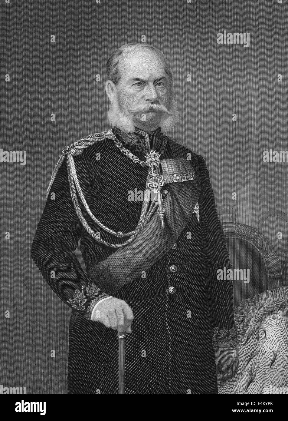 Guglielmo I o Guglielmo I, 1797-1888, dalla casa di Hohenzollern, re di Prussia e primo imperatore tedesco, Ritratto von Wilhe Foto Stock