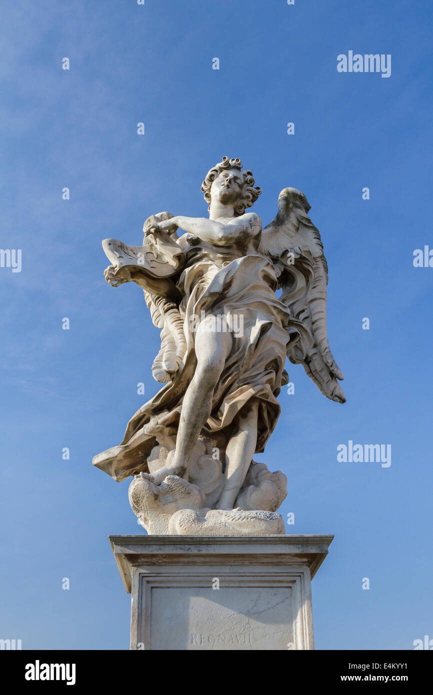 Statua del Bernini su Sant' Angelo bridge , roma, Italia Foto Stock