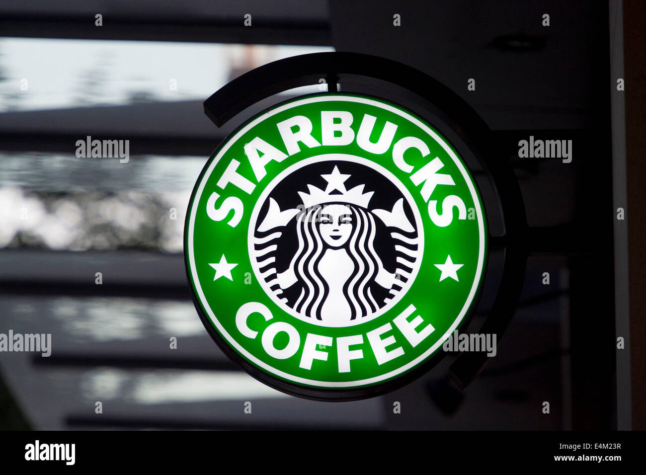 Starbucks Coffee shop segno. Foto Stock