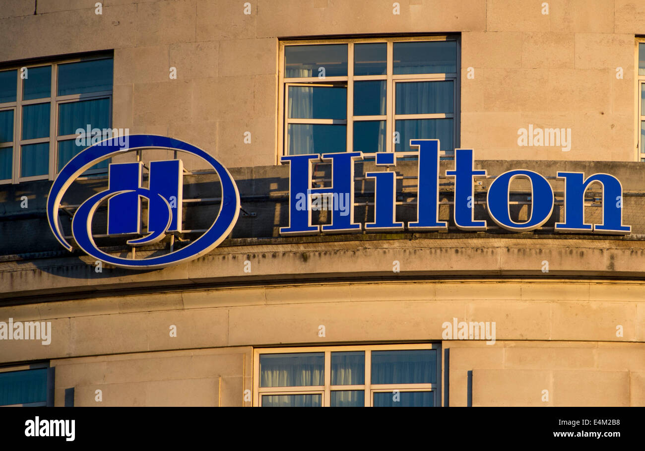 Hilton Hotel segno. Foto Stock
