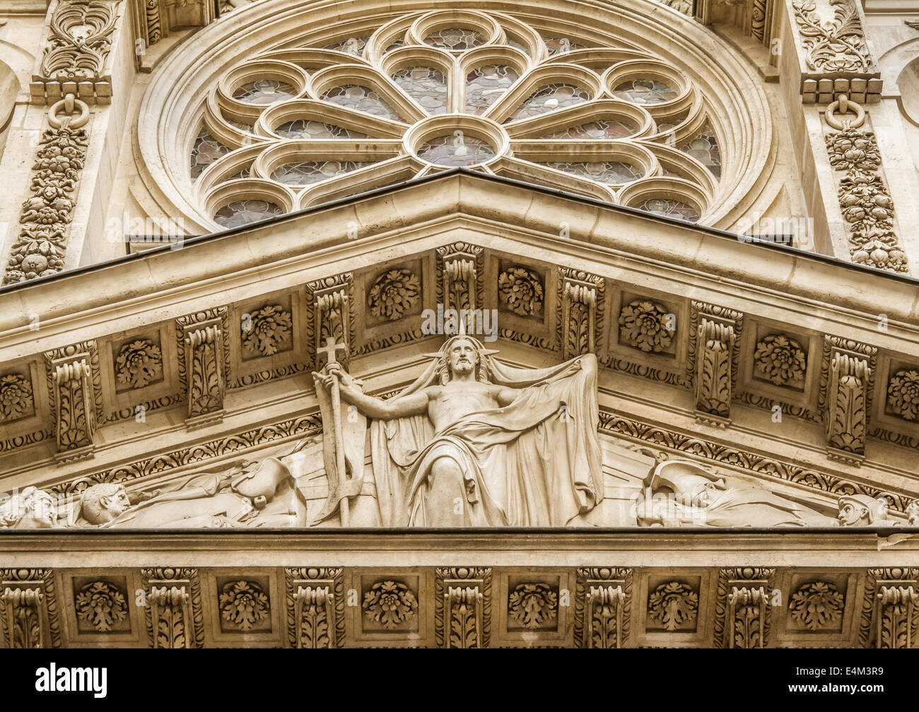 A Saint-Etienne-du-Mont è una chiesa a Parigi, Francia, si trova sulle Montagne Sainte-Genevieve vicino al Pantheon. Foto Stock