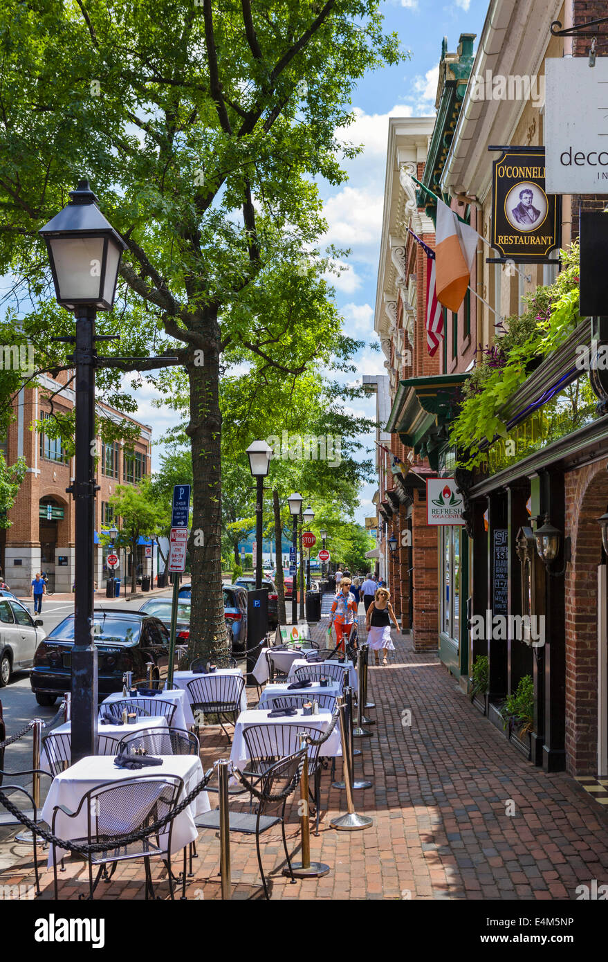 King Street nel centro storico di Alessandria, Virginia, Stati Uniti d'America Foto Stock