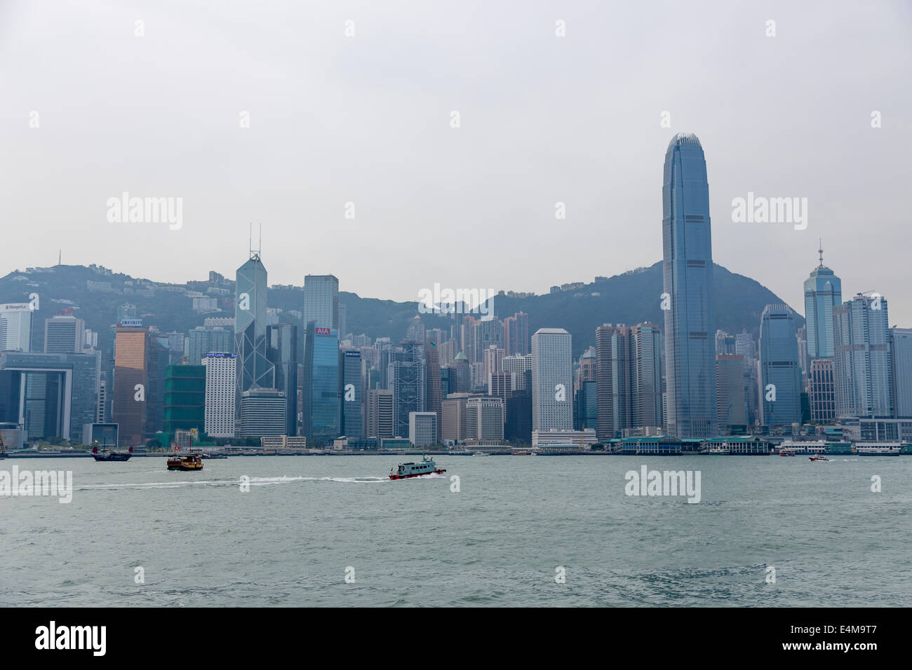 Cina Hong Kong grattacieli città skyline di strada Foto Stock
